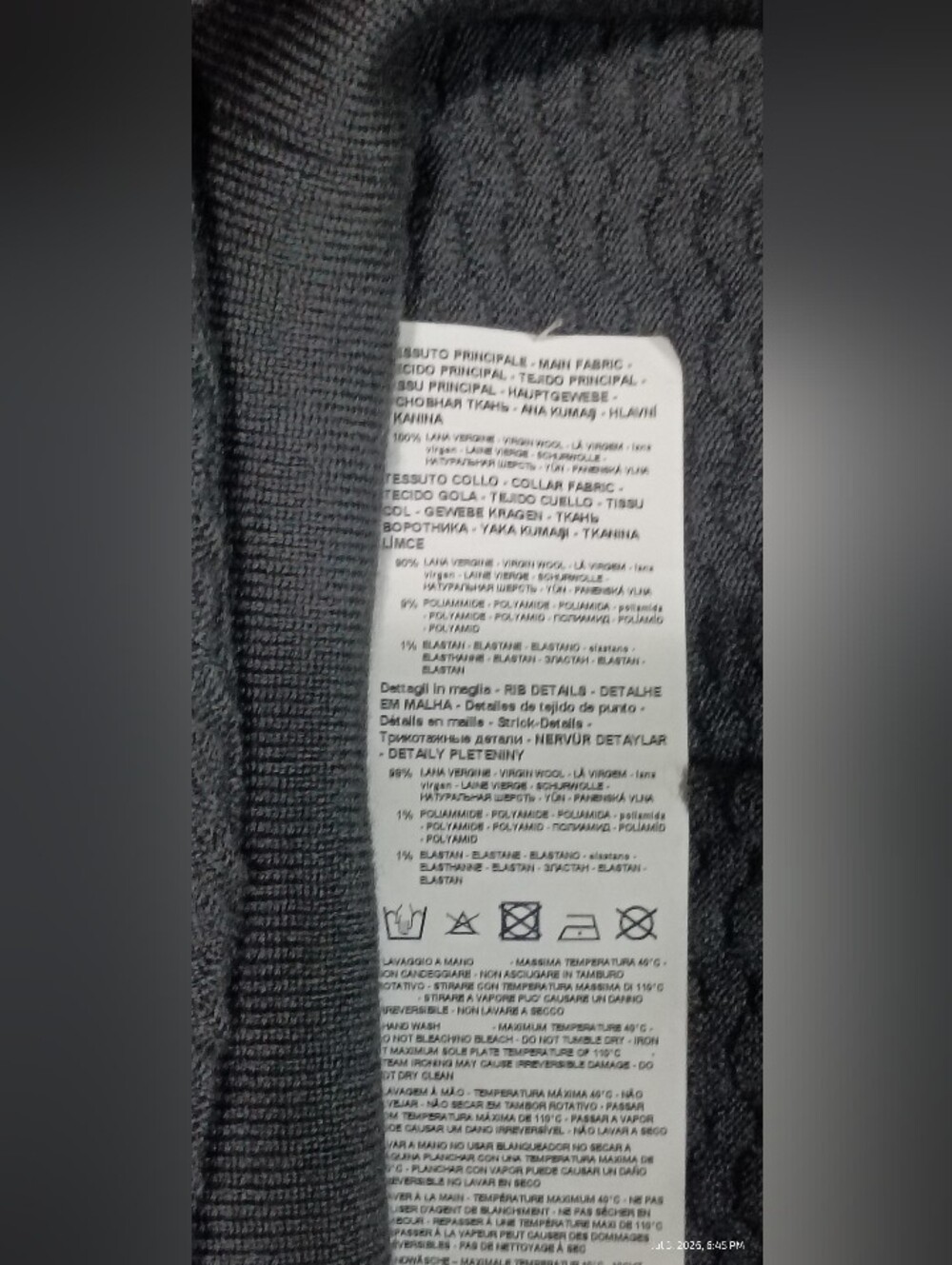Emporio Armani Virgin Wool Half‑Zip Sweater - Picture 6 of 8
